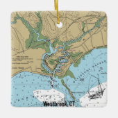 Westbrook CT Nautical Chart Keramisch Ornament (Voorkant)