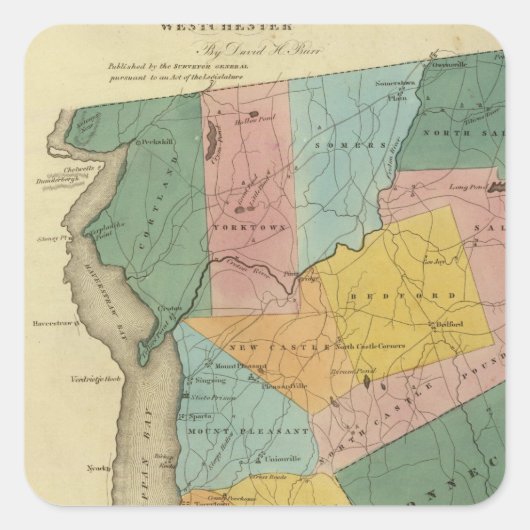 Westchester County Vierkante Sticker (Voorkant)