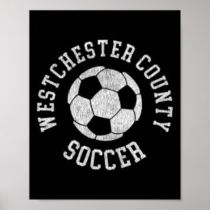 Westchester County Voetbal Retro Versleten 90's Vi Poster