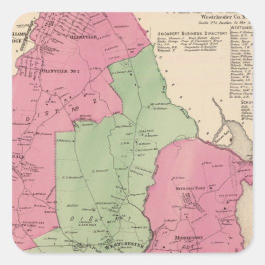 Westchester, NY Vierkante Sticker (Voorkant)