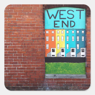 westelijk deel van de stadsmuur vierkante sticker