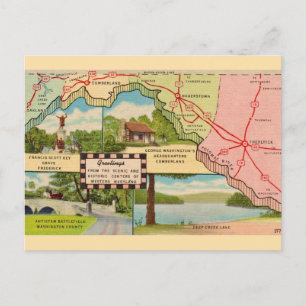 Westelijk Maryland Vintage Kaart