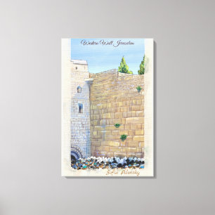Westelijke Muur KOTEL Jeruzalem Oude Stad Israël Canvas Afdruk