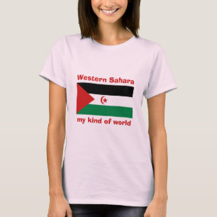 Westelijke Sahara Vlag + Kaart + Tekst T-shirt