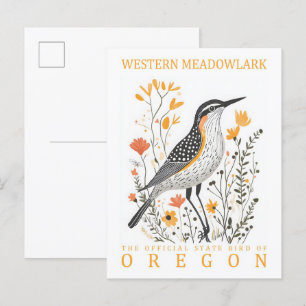 Westelijke Weideleeuwerik Vogel van Oregon Reis Briefkaart