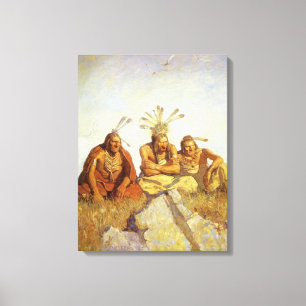  Westen, Guardians War of Peace by NC Wyeth Canvas Afdruk