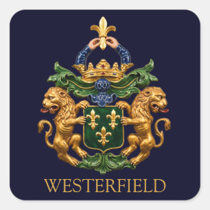 Westerfield Nederlandse Familiewapen. Vierkante Sticker