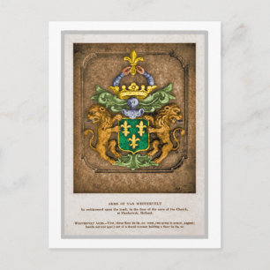 Westerfield Nederlandse gezinscolat van wapens. Briefkaart