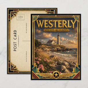 Westerly Rhode Island Vintage Art Deco Gouden Tijd Briefkaart