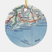 Westerly RI  Map" Keramisch Ornament (Voorkant)