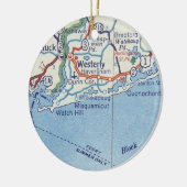 Westerly RI  Map" Keramisch Ornament (Links)