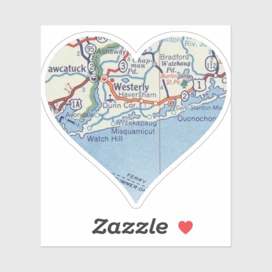 Westerly RI Map Sticker (Vel)