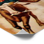 Western 101 Ranch Poster vintage Steer Wrestler (Coin)