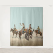  Western 4 cowboys op Bucking Horses Wandkleed (Voorkant)