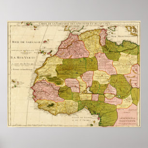 Western AfrikaPanoramische KaartWest-Afrika Poster