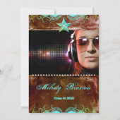 Western Afstuderen bekendmaking Blue Brown Star Aankondiging (Achterkant)