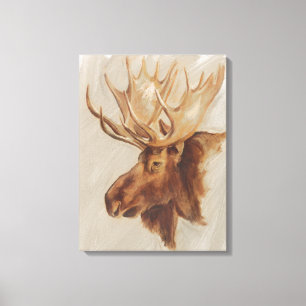 Western Amerikaans dieronderzoek   Moose Portret Canvas Afdruk