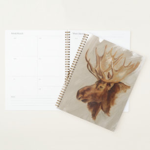 Western Amerikaans dieronderzoek   Moose Portret Planner