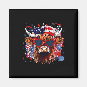 Western-Amerikaanse Koe Happy 4th of July Koe Love Magneet