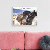 Western Art Horse Saddle Canvas Print (Insitu (Woonkamer))