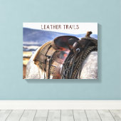 Western Art Horse Saddle Canvas Print (Insitu (Houten vloer))