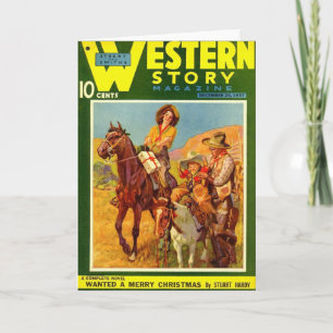 Western artikel uit 1937 - kersttijdblad feestdagen kaart