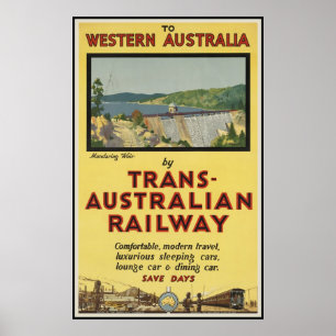 Western Australië door Trans-Australische spoorweg Poster