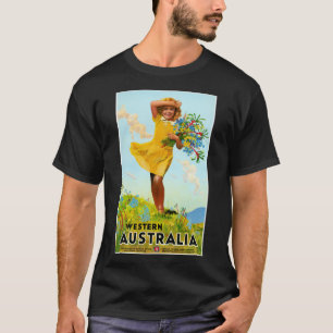 Western Australië - Poster voor herstelde Vintage- T-shirt