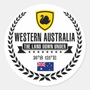 Western Australië Ronde Sticker