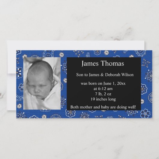 Western Baby Faire-part de naissance (Devant)