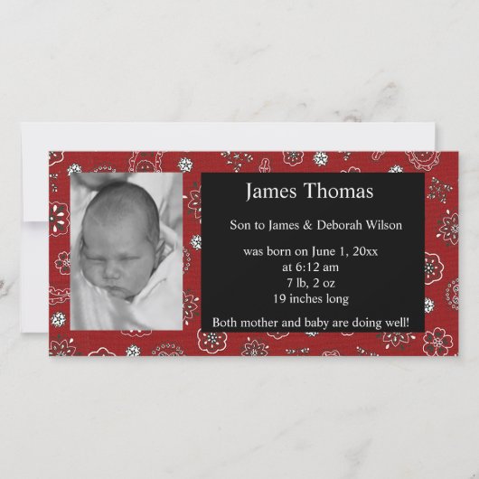 Western Baby Faire-part de naissance (Devant)