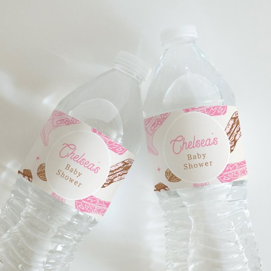 Western Baby shower bouteille d'eau Étiquettes