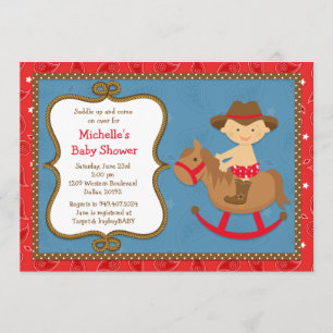 Western Baby shower Invitation Cowboy Kaart