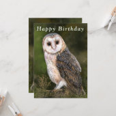 Western Barn Owl Bonne carte d'anniversaire (Devant/Arrière en situation)