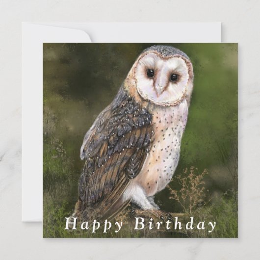 Western Barn Owl Bonne carte d'anniversaire (Dos)