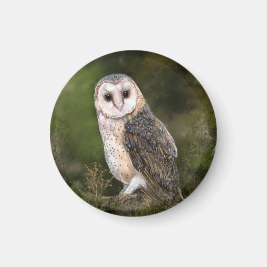 Western Barn Owl Magnet Magneet (Voorkant)