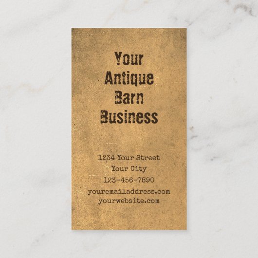 Western Barn Rustic Land  Sepia Texture Visitekaartje (Achterkant)