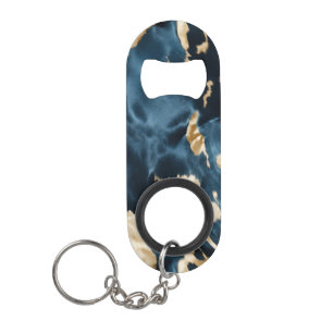 Western Blauw Bruin Goud Koeienhuid Mini Flessenopener