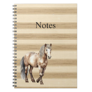 Western Boerderij Cream Stripes Horse Notitieboek