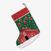 Western Boerderij van Rode Barn Ranch Kleine Kerstsok (Achterkant (Hangend))