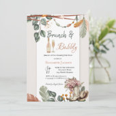 Western Boho Brunch & Bubbly Bridal Shower  Kaart (Staand voorkant)
