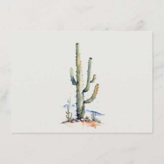 Western Boho Cacti Desert Landschap Trouwdetail Informatiekaartje (Achterkant)