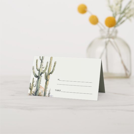 Western Boho Cactus Desert Landscape Bruiloft (Achterkant)