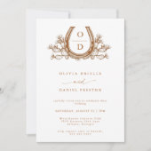 Western Boho Pampas Grass horseshoe Photo Wedding Kaart (Voorkant)