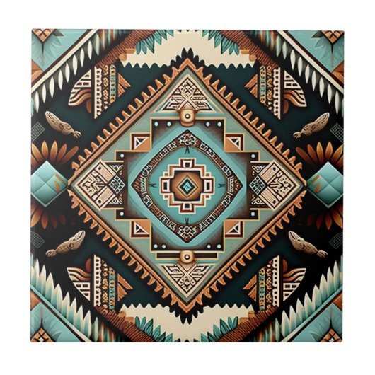 Western Boho Pattern Tegeltje (Voorkant)