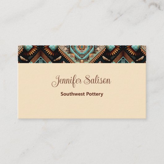 Western Boho Pattern Visitekaartje (Voorkant)
