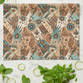 Western Boho tegelpatroon Theedoek (Gevouwen)