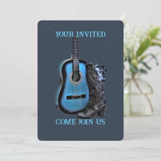 Western Boot Guitar Invitation (Debout devant)