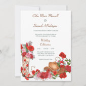Western Boot Red Roses Faire-part de mariage (Devant)