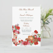 Western Boot Red Roses Faire-part de mariage (Debout devant)